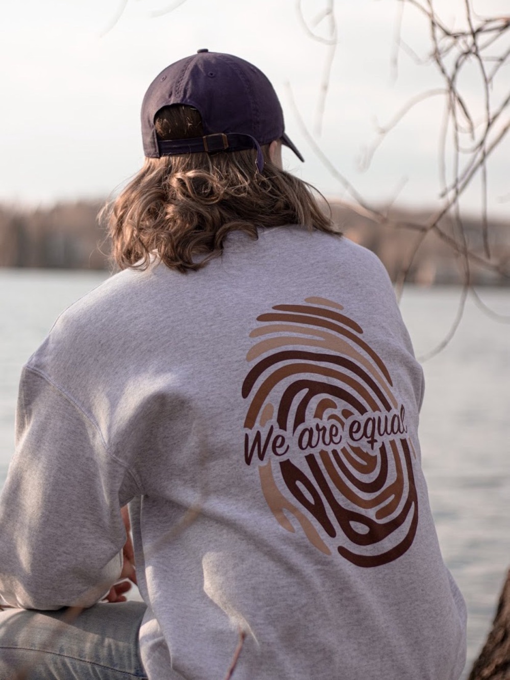 Classic Gray 'We Are Equal' Graphic Sweatshirt - 1940 clothing